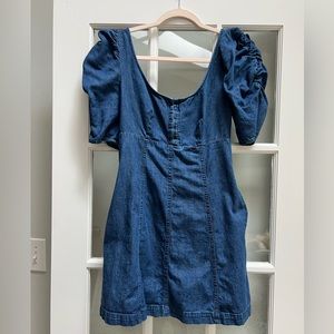 Free people denim dress with pockets xs